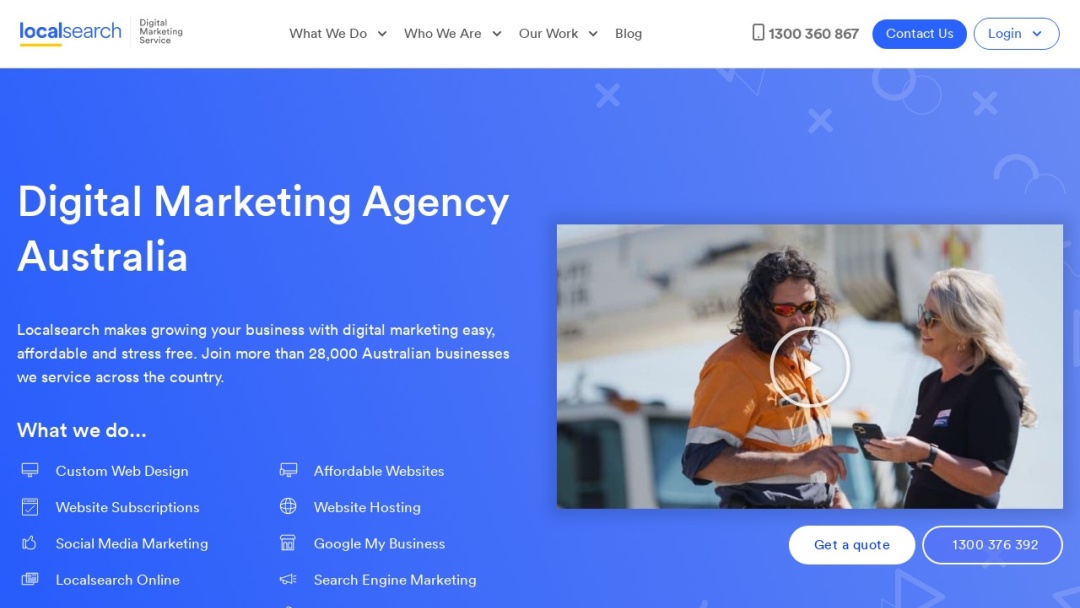 Screenshot of Localsearch's Website