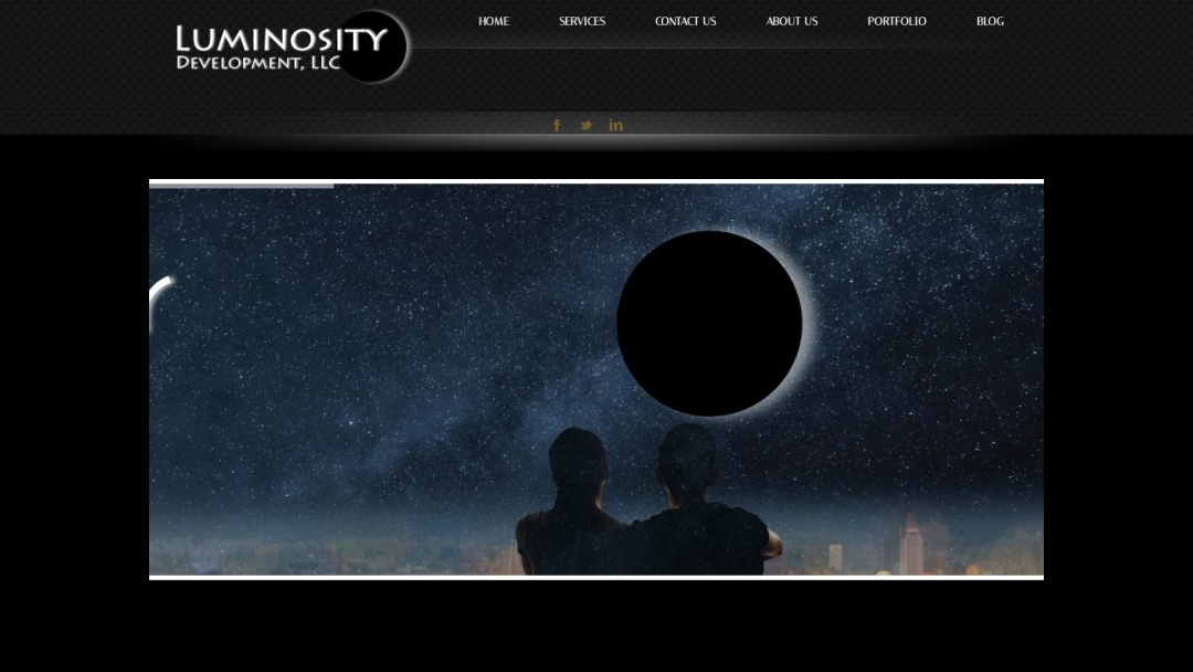 Screenshot of Luminosity Development, LLC's Website