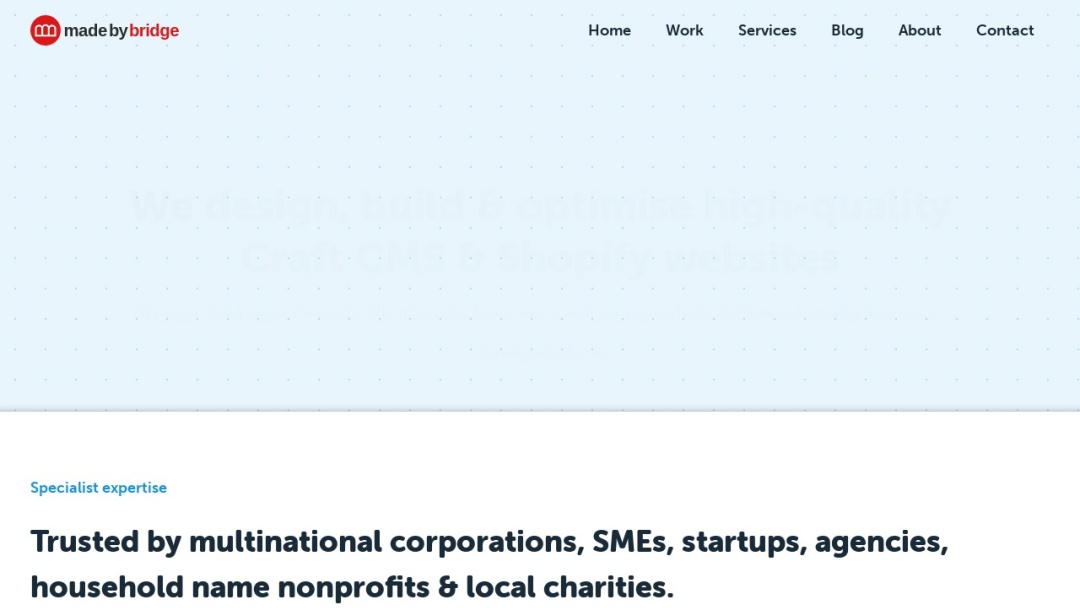 Screenshot of Made by Bridge's Website