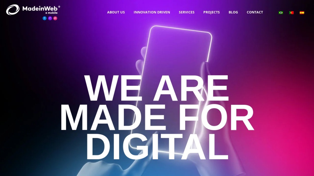 Screenshot of MadeinWeb & Mobile's Website