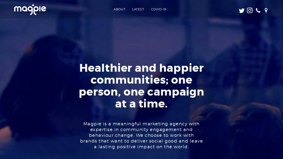 Screenshot of Magpie (Creative Communications)'s Website