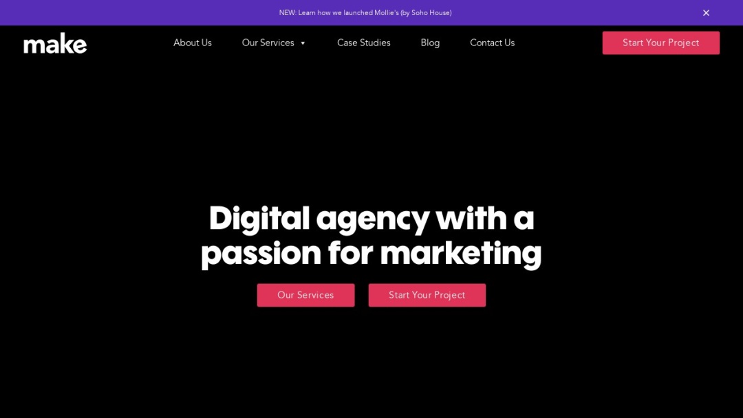 Screenshot of Make Agency's Website