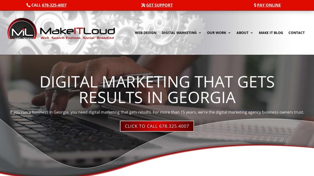 Screenshot of Make It Loud, Inc.'s Website