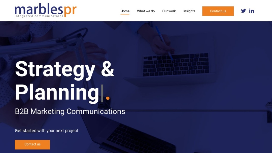 Screenshot of Marbles PR's Website