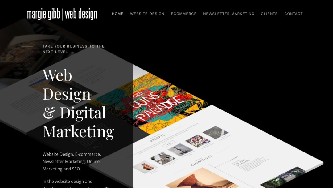 Screenshot of Margie Gibb Web Design's Website