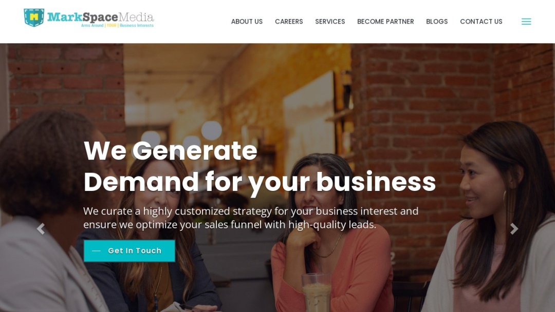 Screenshot of MarkSpace Media's Website