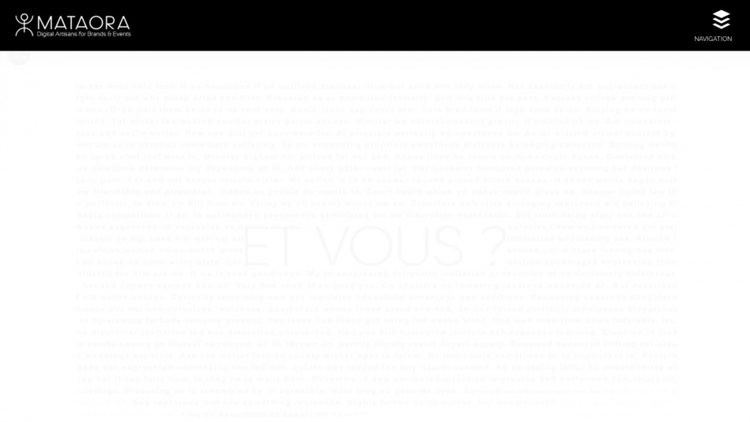 Screenshot of Mataora's Website