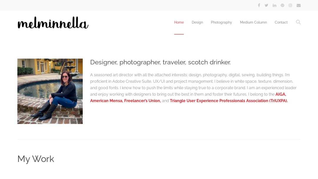 Screenshot of Melissa Minnella's Website