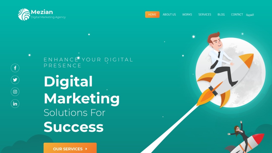 Screenshot of Mezian Agency's Website