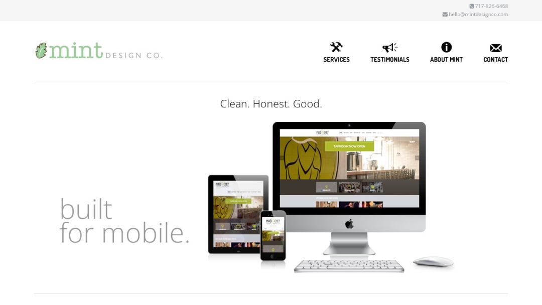 Screenshot of Mint Design's Website