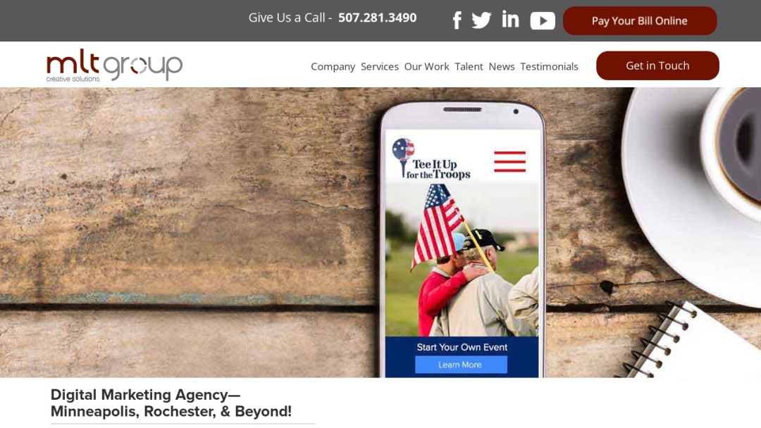 Screenshot of MLT Group's Website