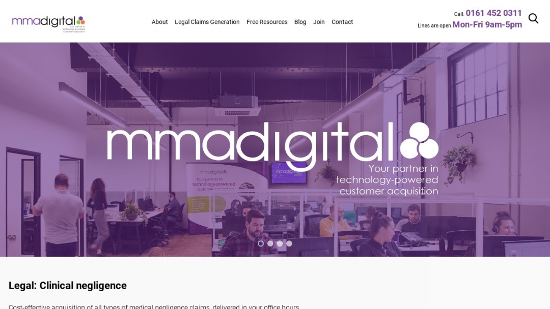 Screenshot of mmadigital's Website