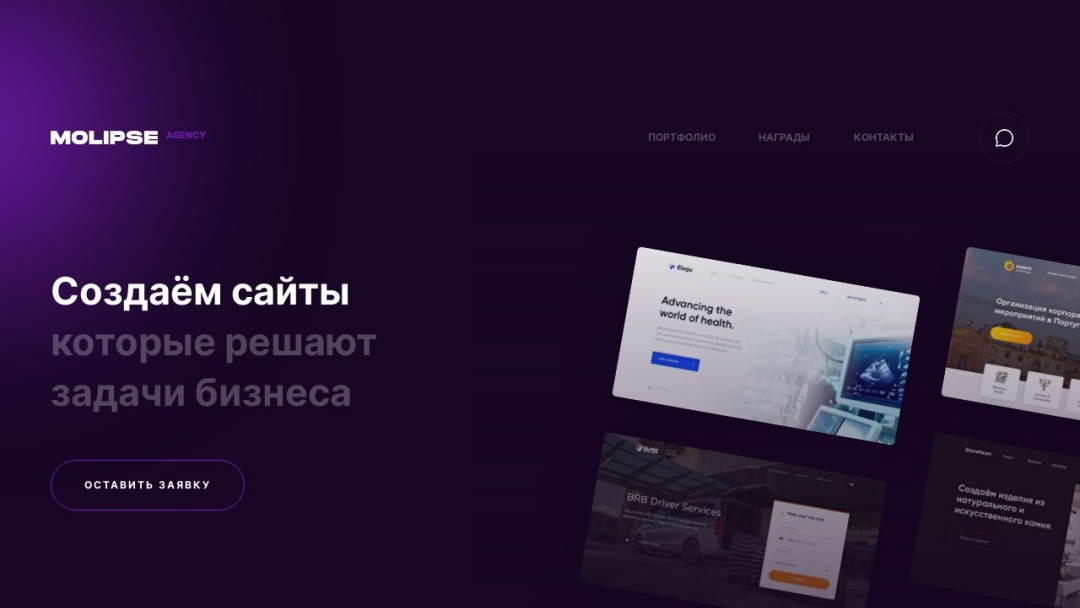 Screenshot of Molipse Agency's Website