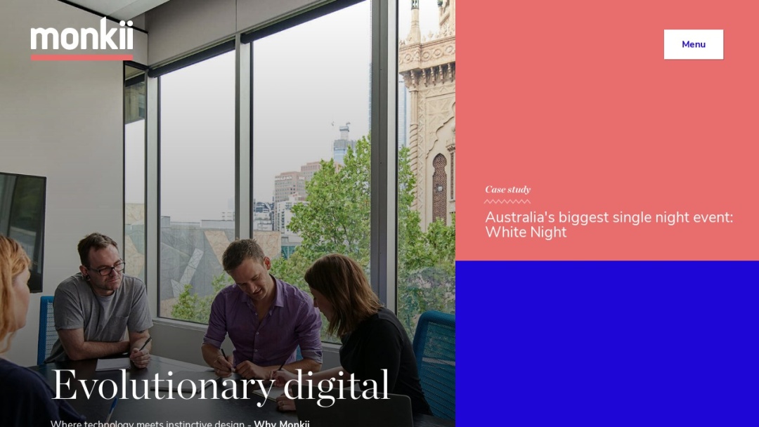 Screenshot of Monkii's Website