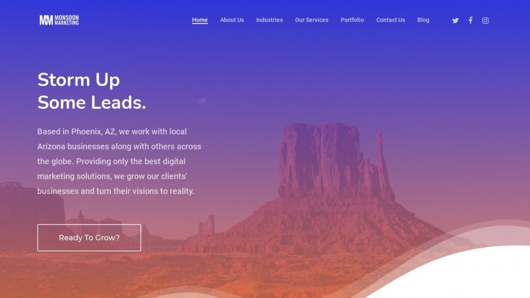 Screenshot of Monsoon Marketing's Website