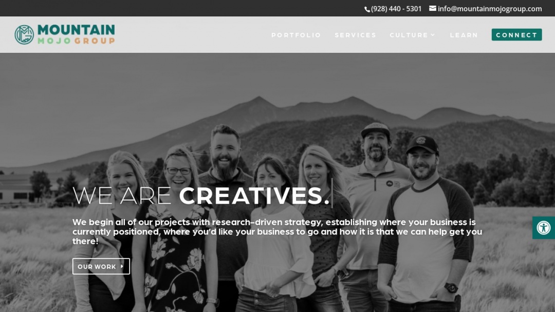 Screenshot of Mountain Mojo Group's Website