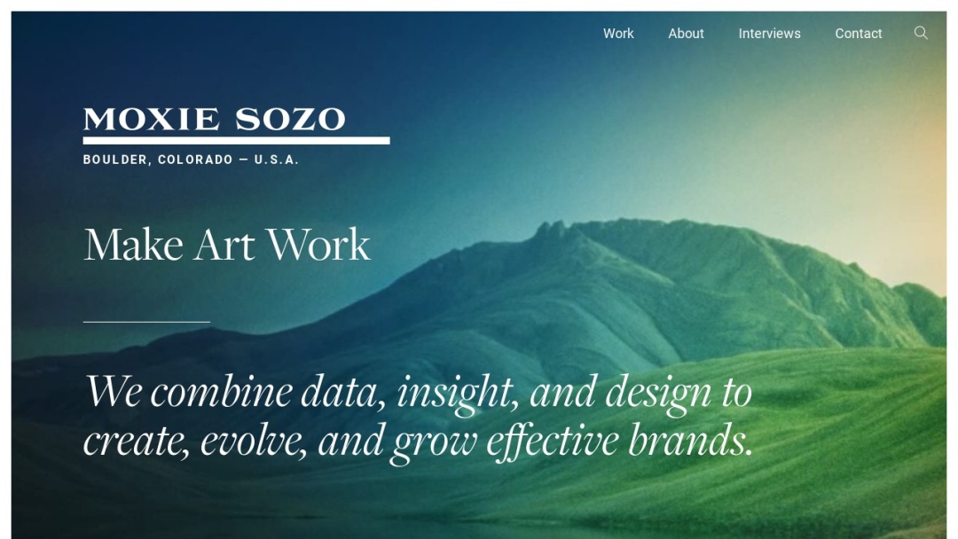 Screenshot of Moxie Sozo's Website