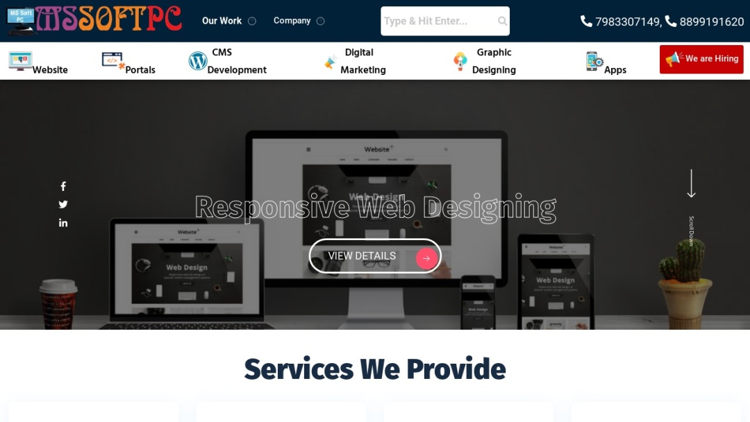 Screenshot of MSSOFTPC - Website, Mobile App Development & Digital Marketing Company's Website