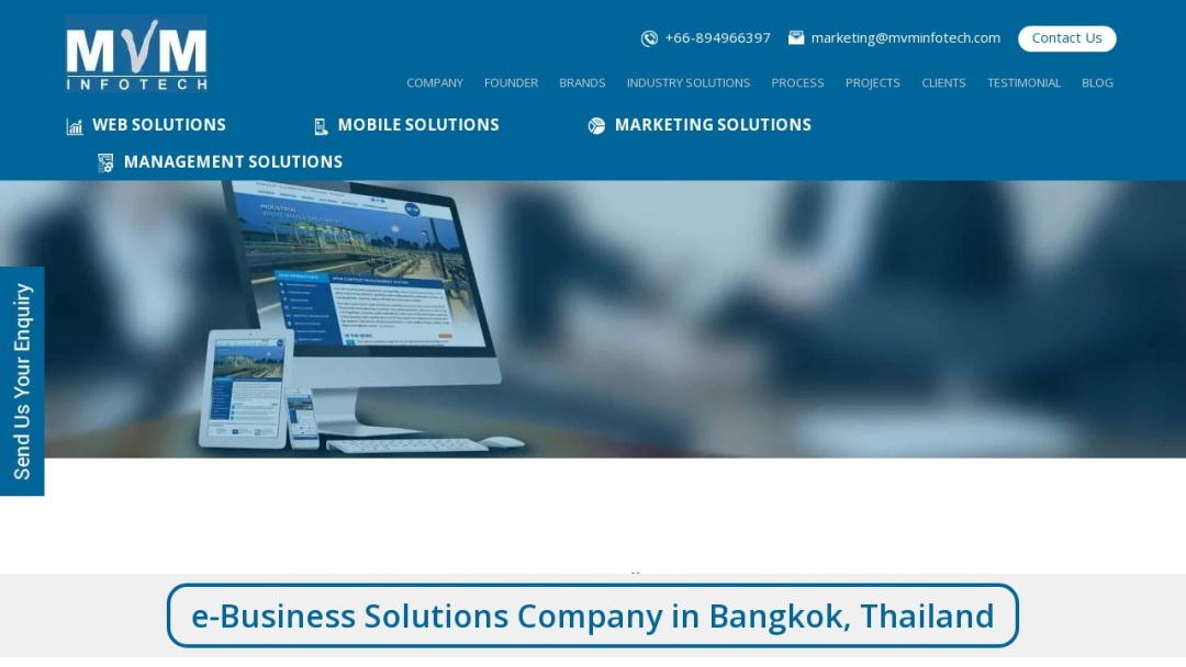 Screenshot of MVM Infotech Co. Ltd.'s Website