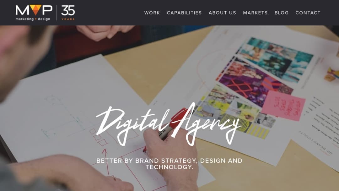 Screenshot of MVP Marketing's Website
