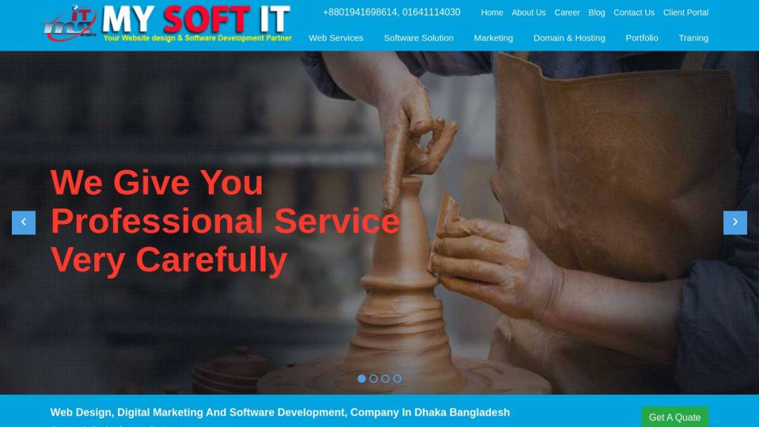 Screenshot of MY SOFT IT's Website