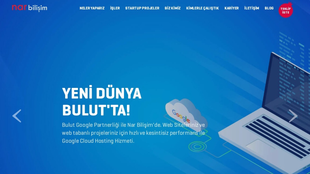 Screenshot of Nar Web Digital Ajans A.S.'s Website