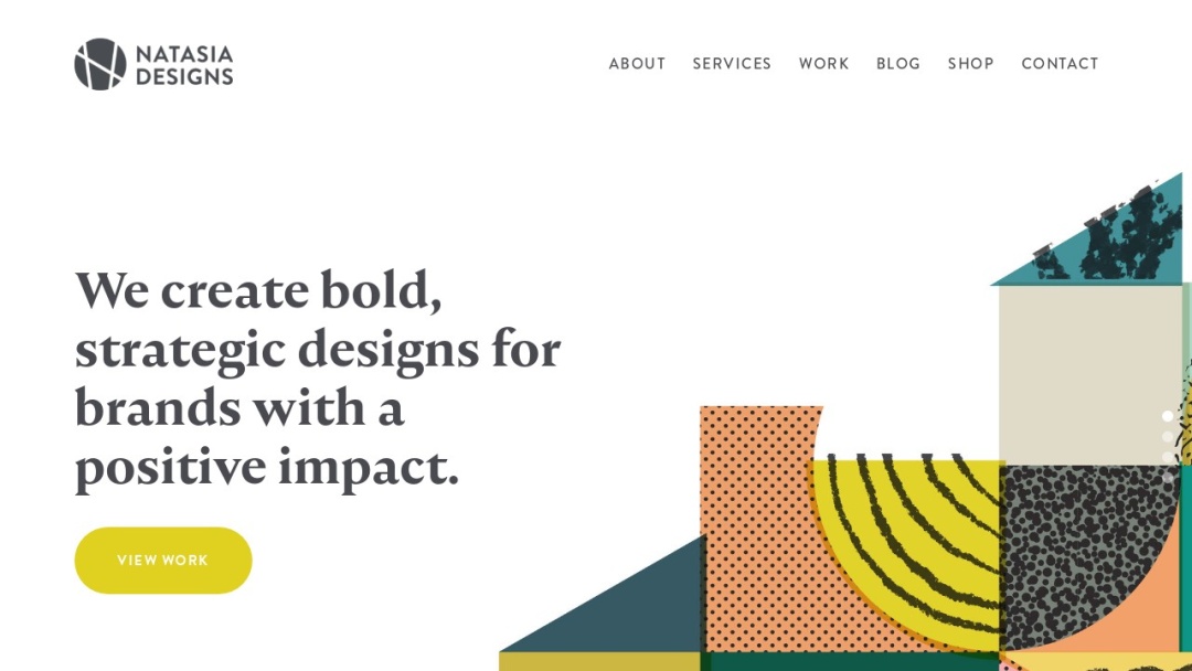 Screenshot of Natasia Designs's Website