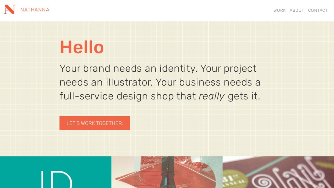Screenshot of Nathanna Design's Website