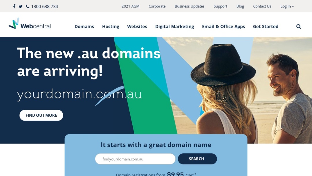 Screenshot of Netregistry's Website