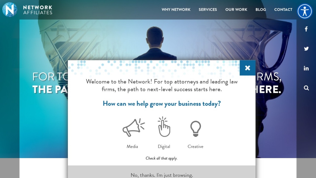 Screenshot of Network Affiliates's Website