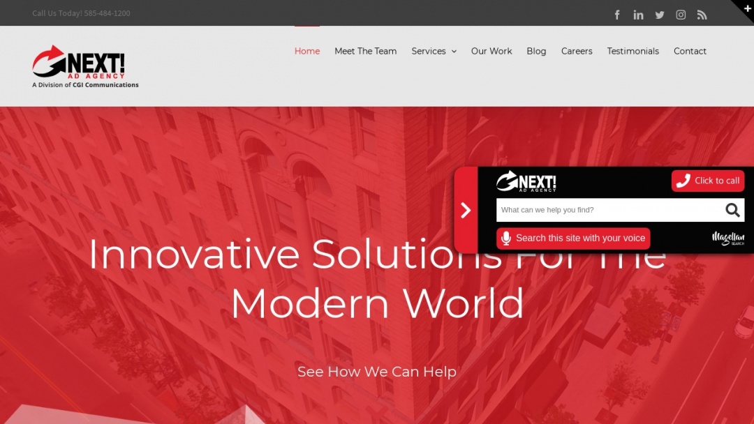 Screenshot of NEXT! Ad Agency's Website