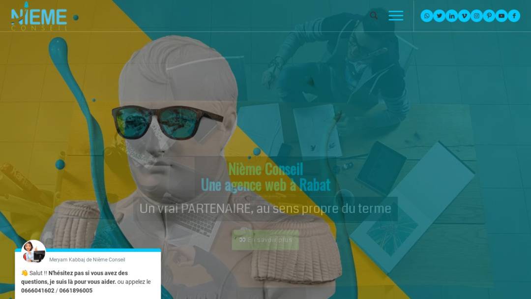 Screenshot of Nième Conseil's Website