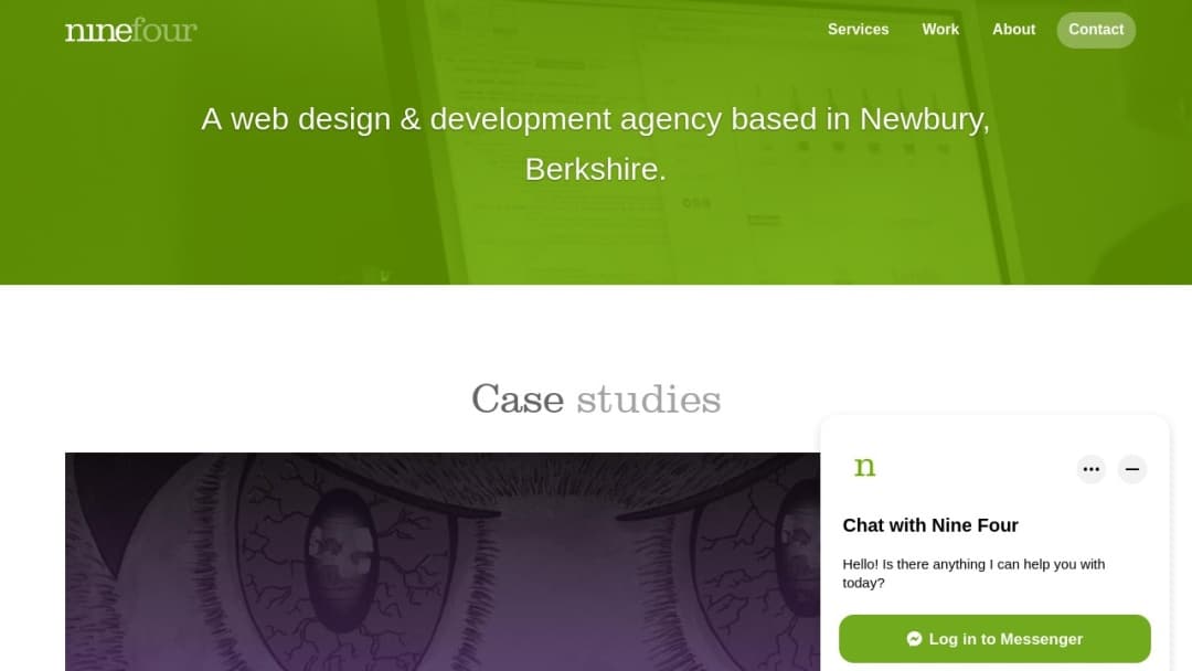 Screenshot of Nine Four Ltd's Website