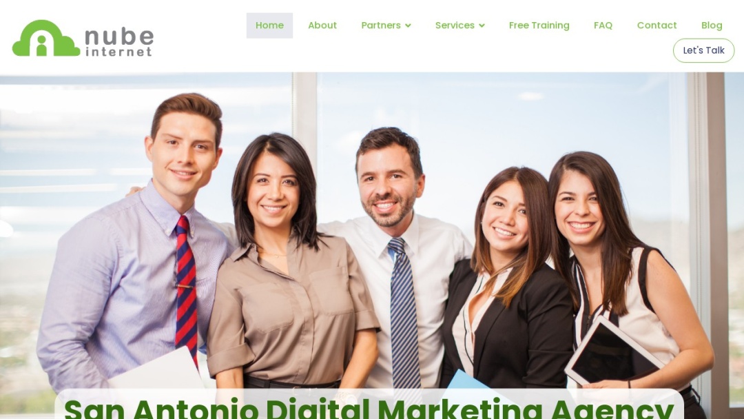 Screenshot of Nube Internet's Website