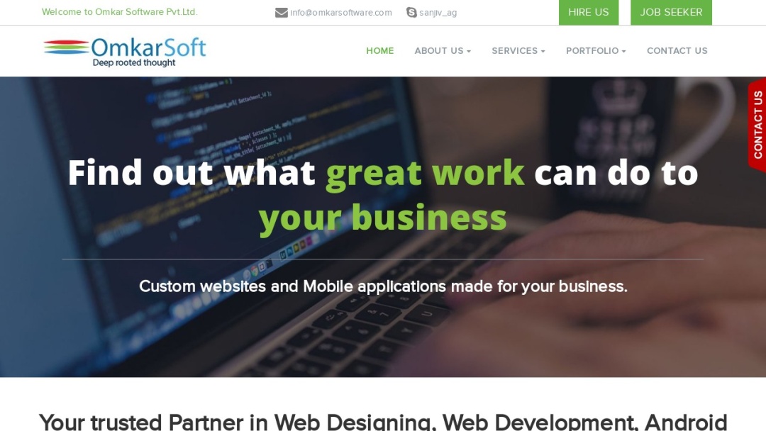 Screenshot of Omkar Software Pvt Ltd's Website