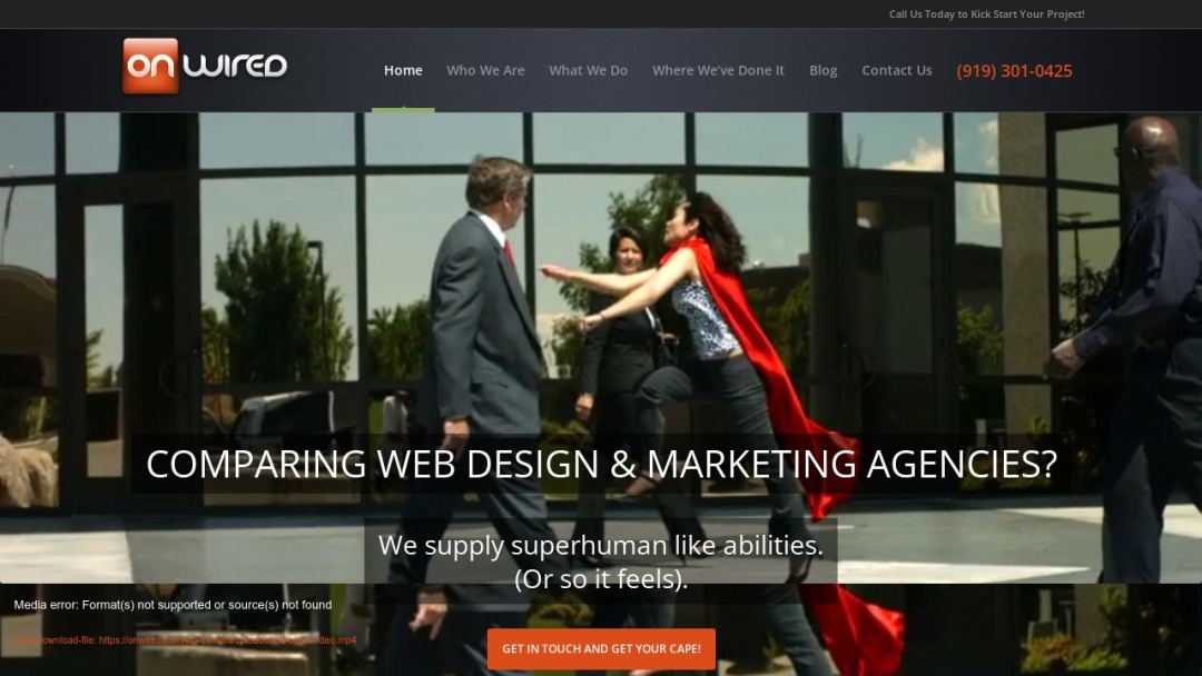 Screenshot of OnWired's Website