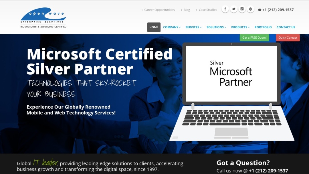 Screenshot of Openwave Computing's Website