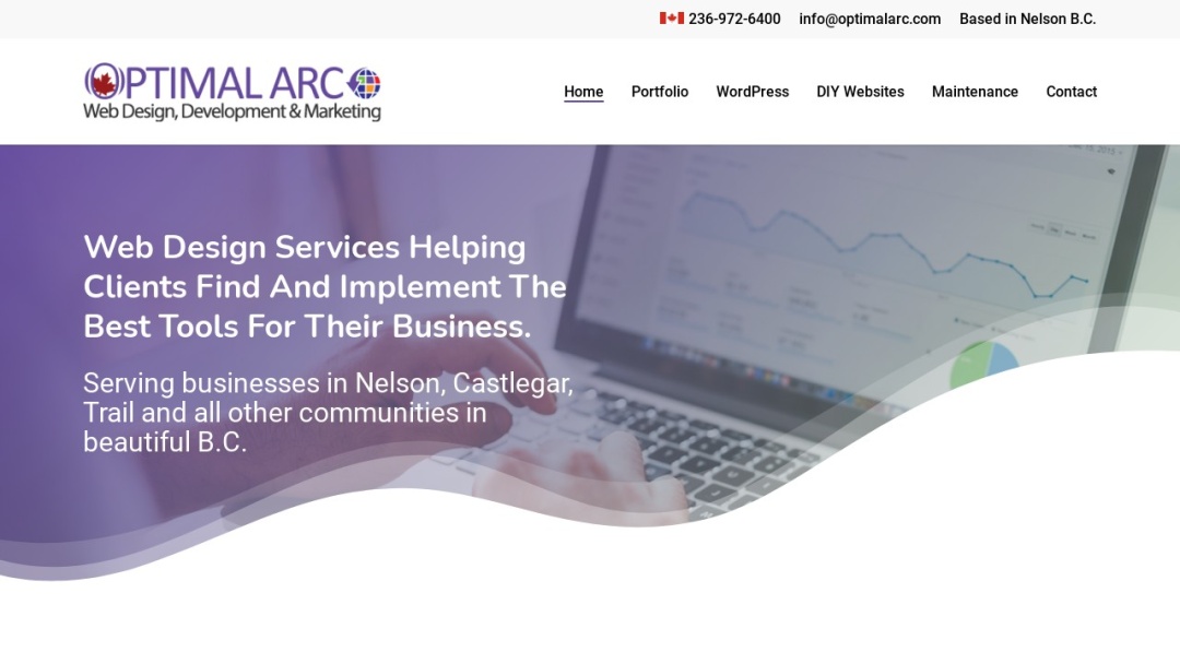 Screenshot of Optimal Arc Web Development's Website