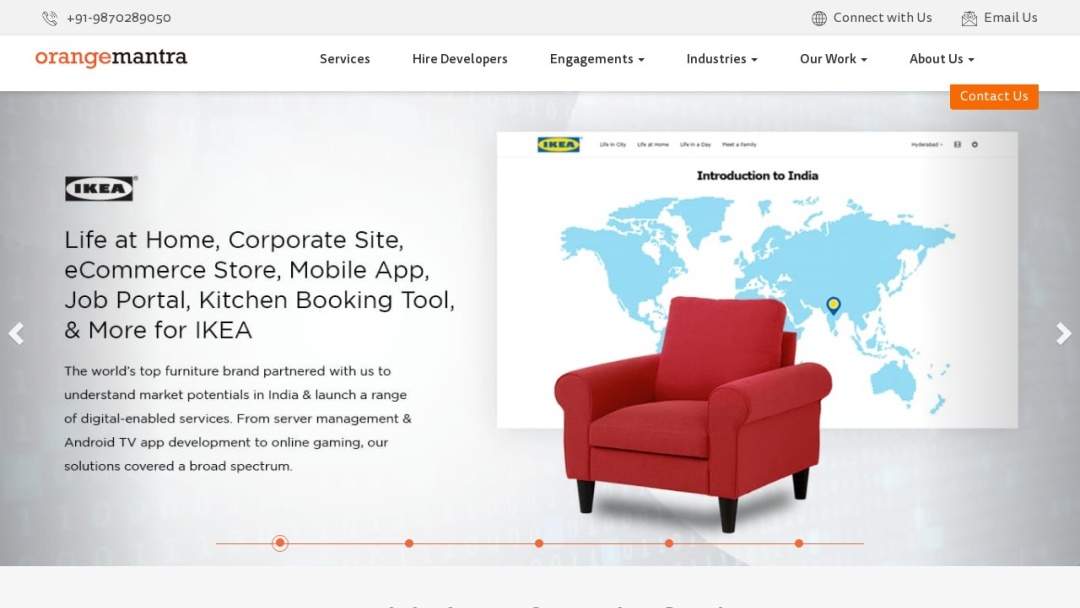 Screenshot of OrangeMantra's Website