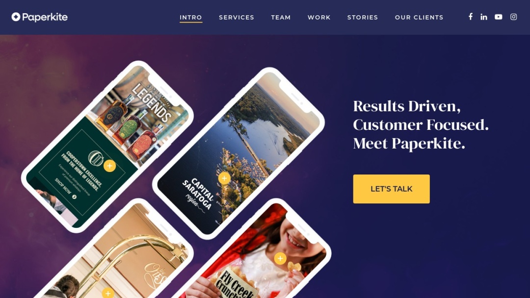 Screenshot of Paperkite Creative's Website