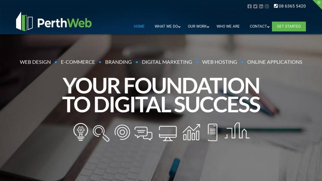 Screenshot of PerthWeb's Website