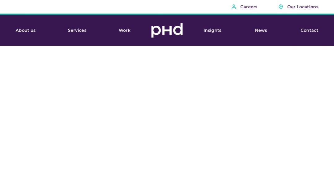 Screenshot of PHD Media's Website