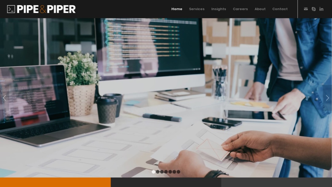 Screenshot of Pipe & Piper's Website