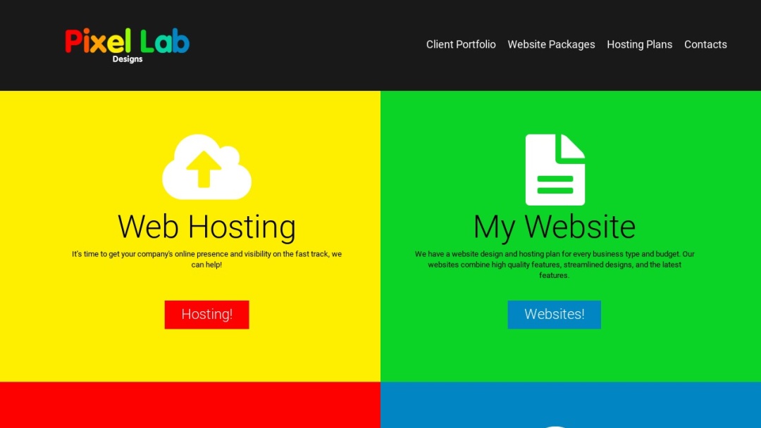 Screenshot of Pixel Lab Designs's Website