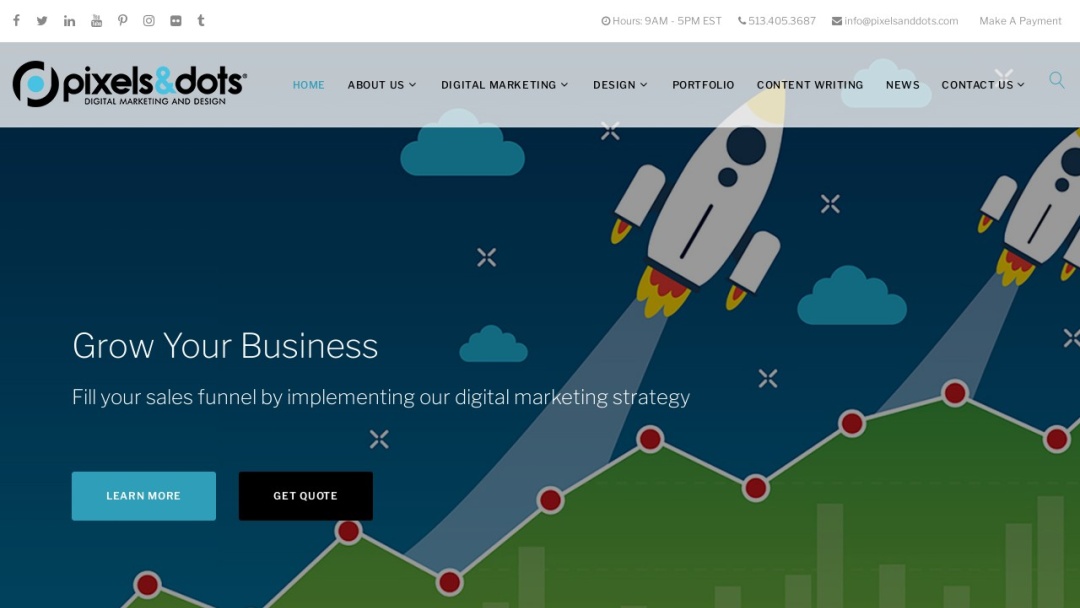 Screenshot of Pixels & Dots's Website