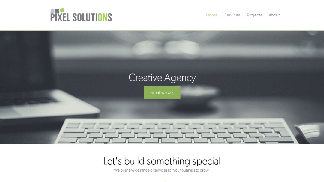 Screenshot of Pixels Solutions's Website