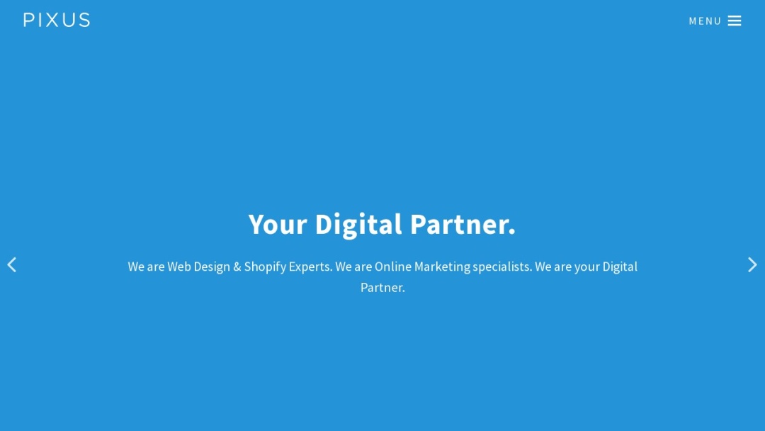 Screenshot of Pixus's Website