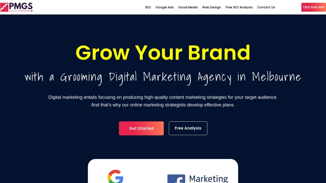 Screenshot of PMGS Digital's Website