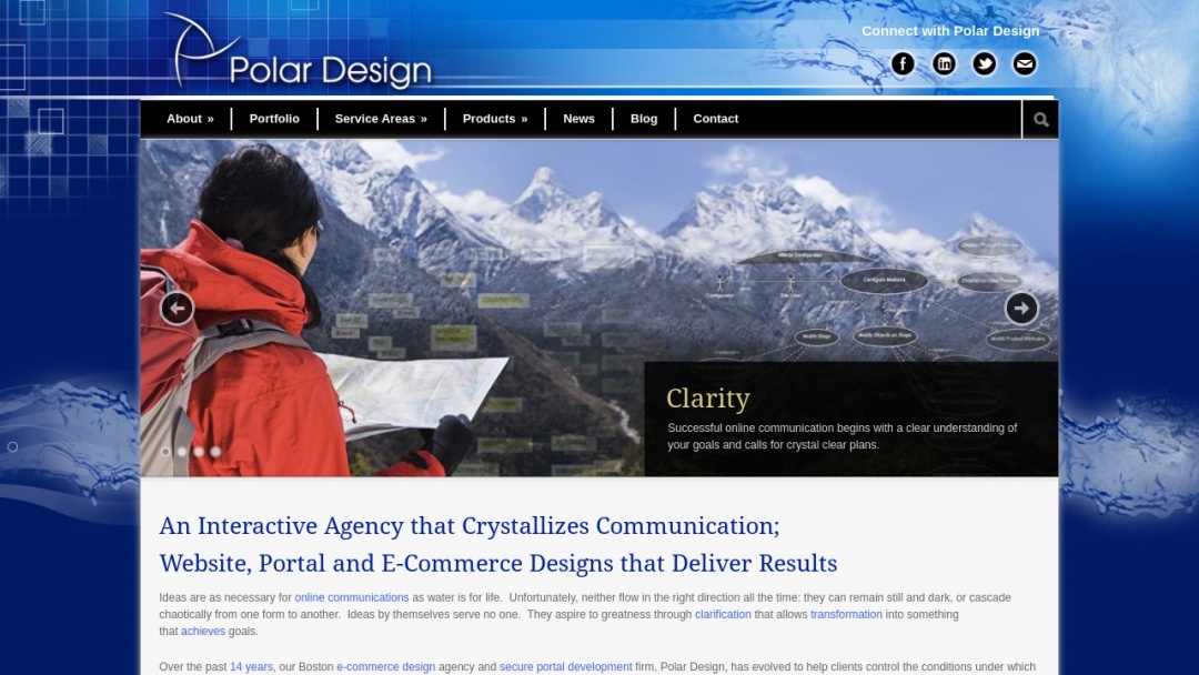 Screenshot of Polar Design's Website