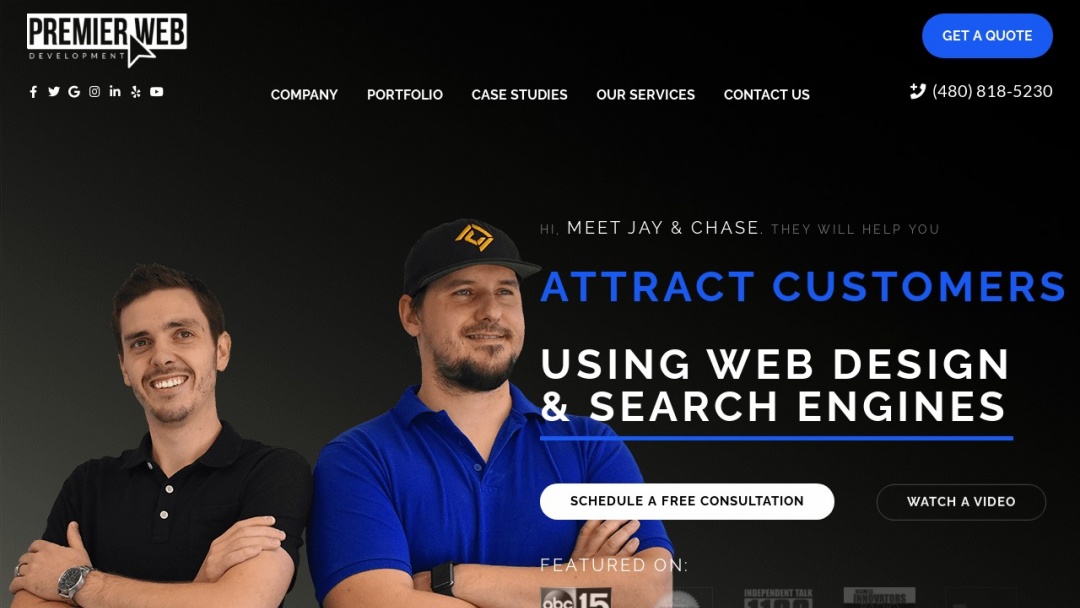 Screenshot of Premier Web Development's Website